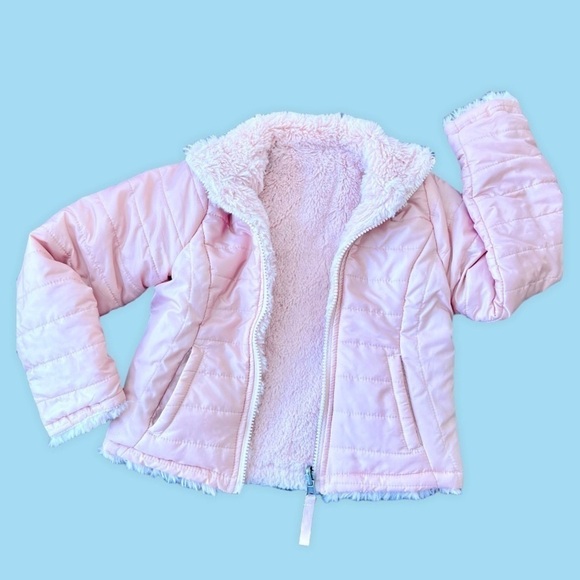 Me Jane Pink Coat with Hood and Faux Fur Interior Size 4 - Picture 4 of 8